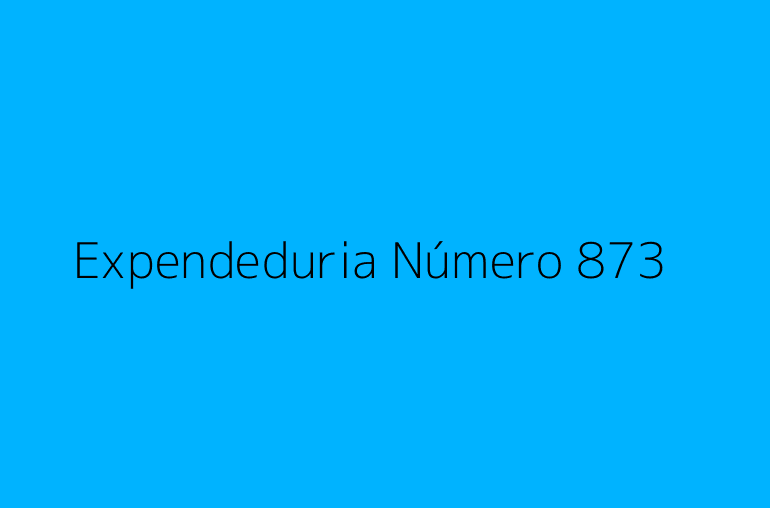 Expendeduria Número 873